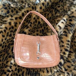 tan snake skin purse